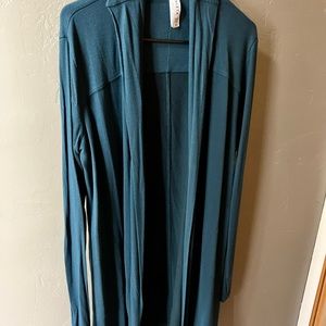 Teal Athleta long duster cardigan